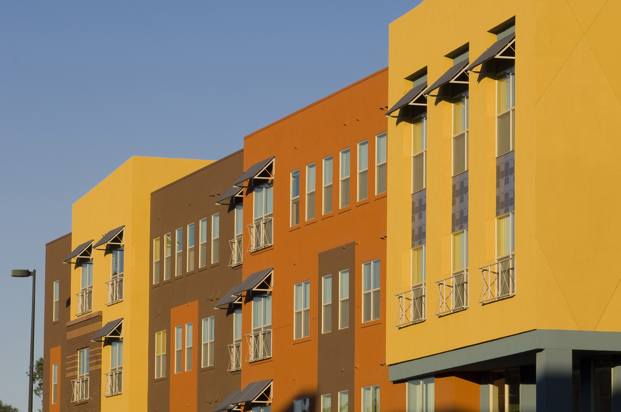 facade view showing window awning details and juliet balconies paloma villas 3