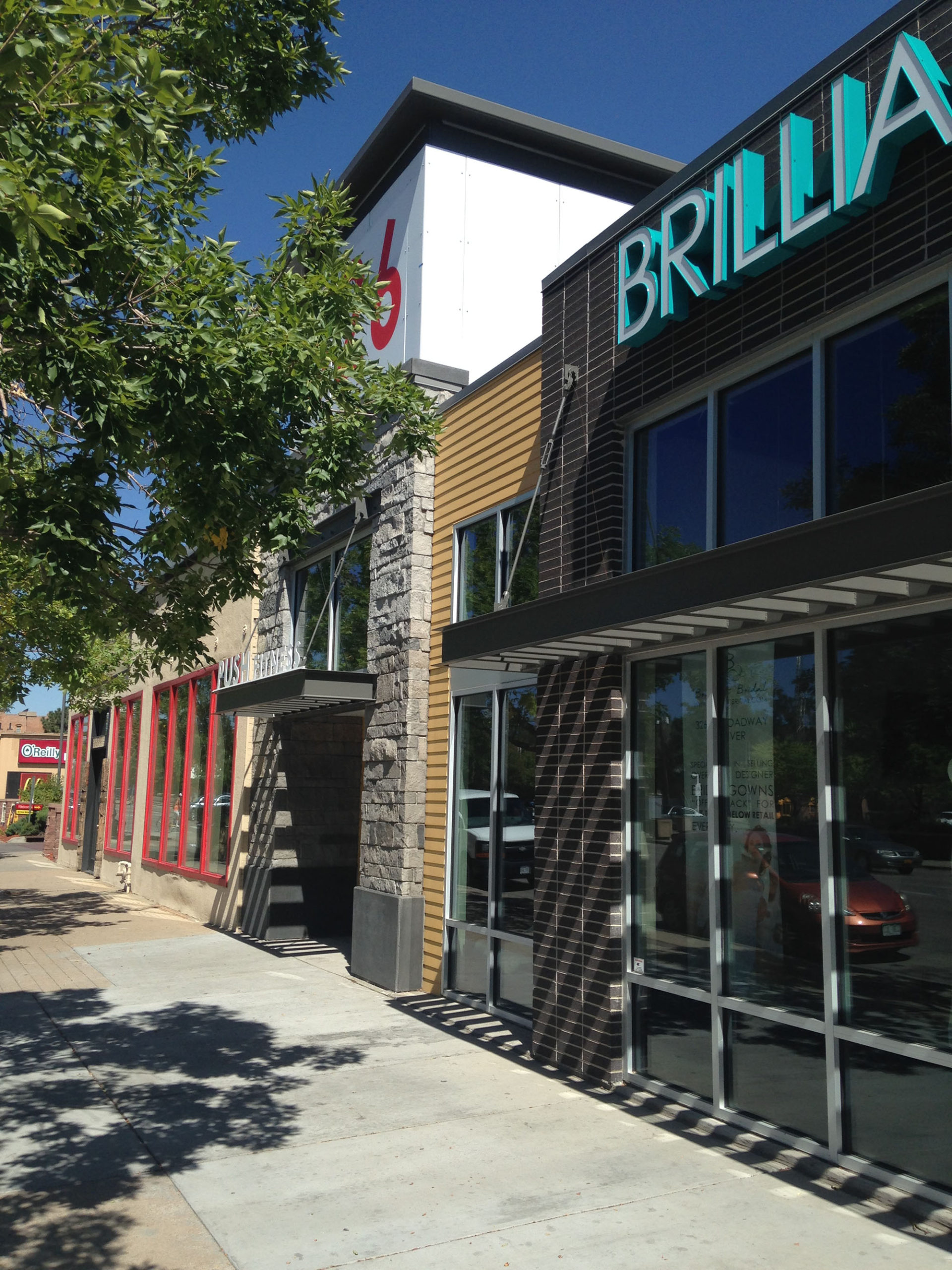 Storefront on Broadway with signage