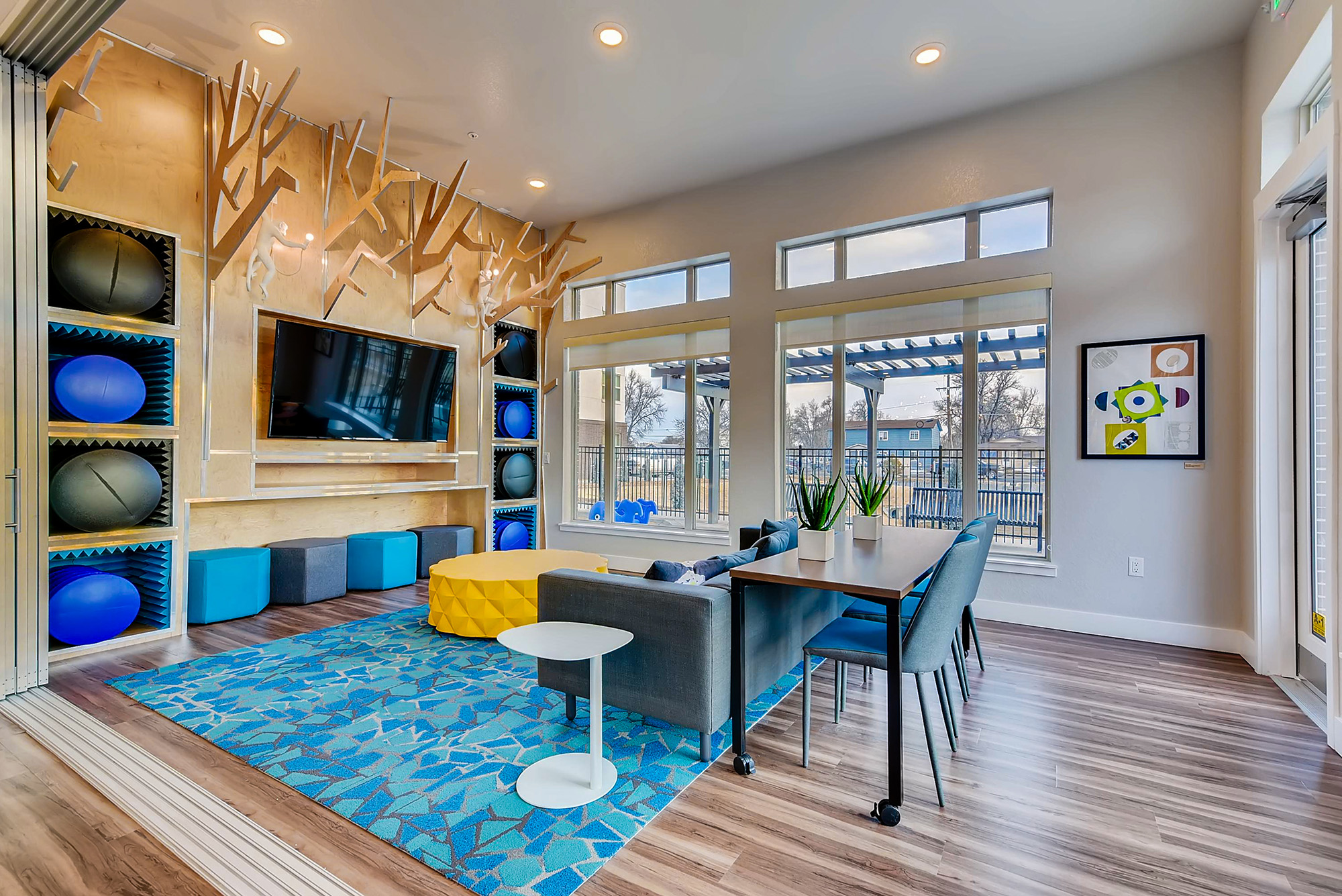 interior view of community lounge area