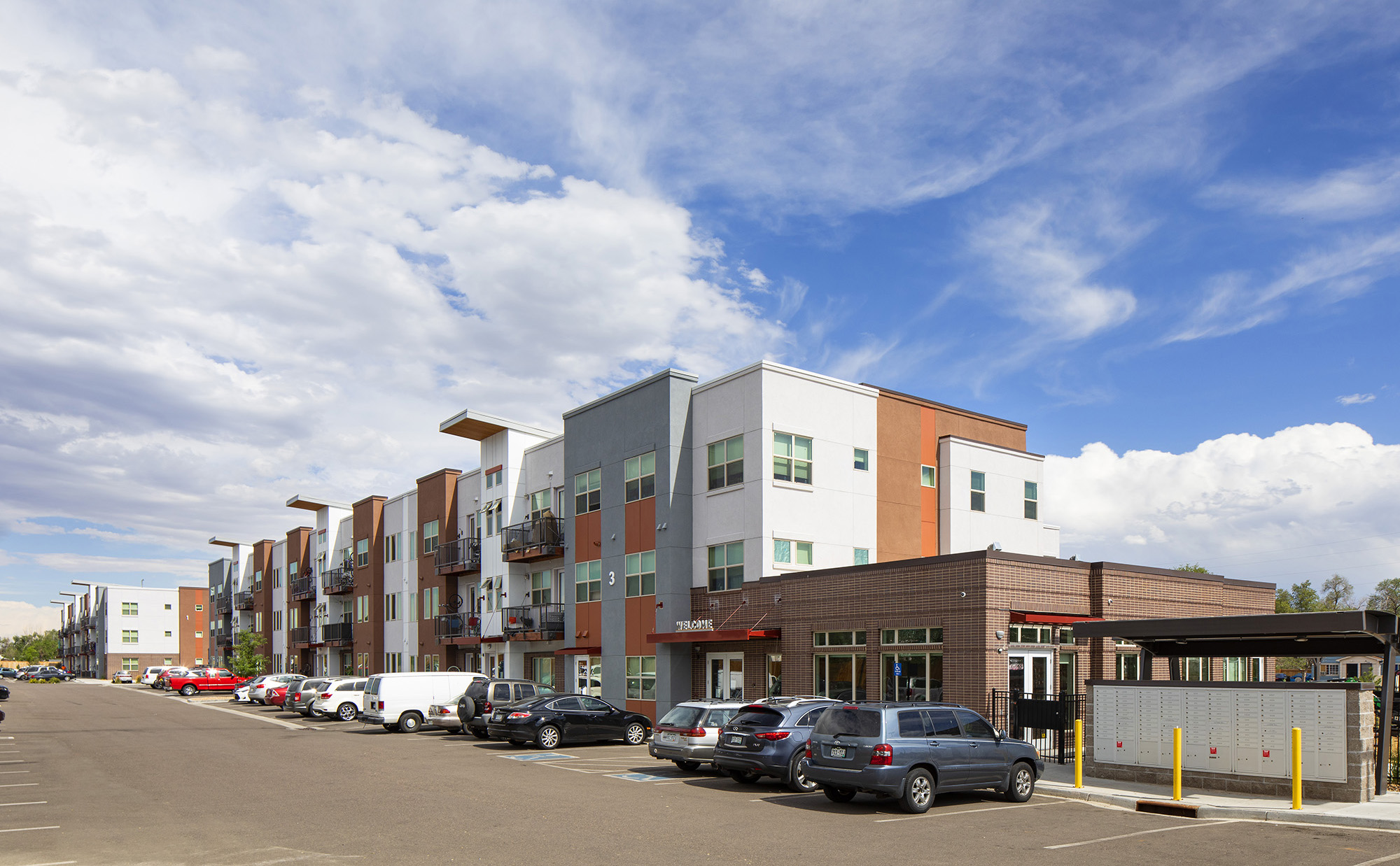 View of 3 storey buildings at baker school community