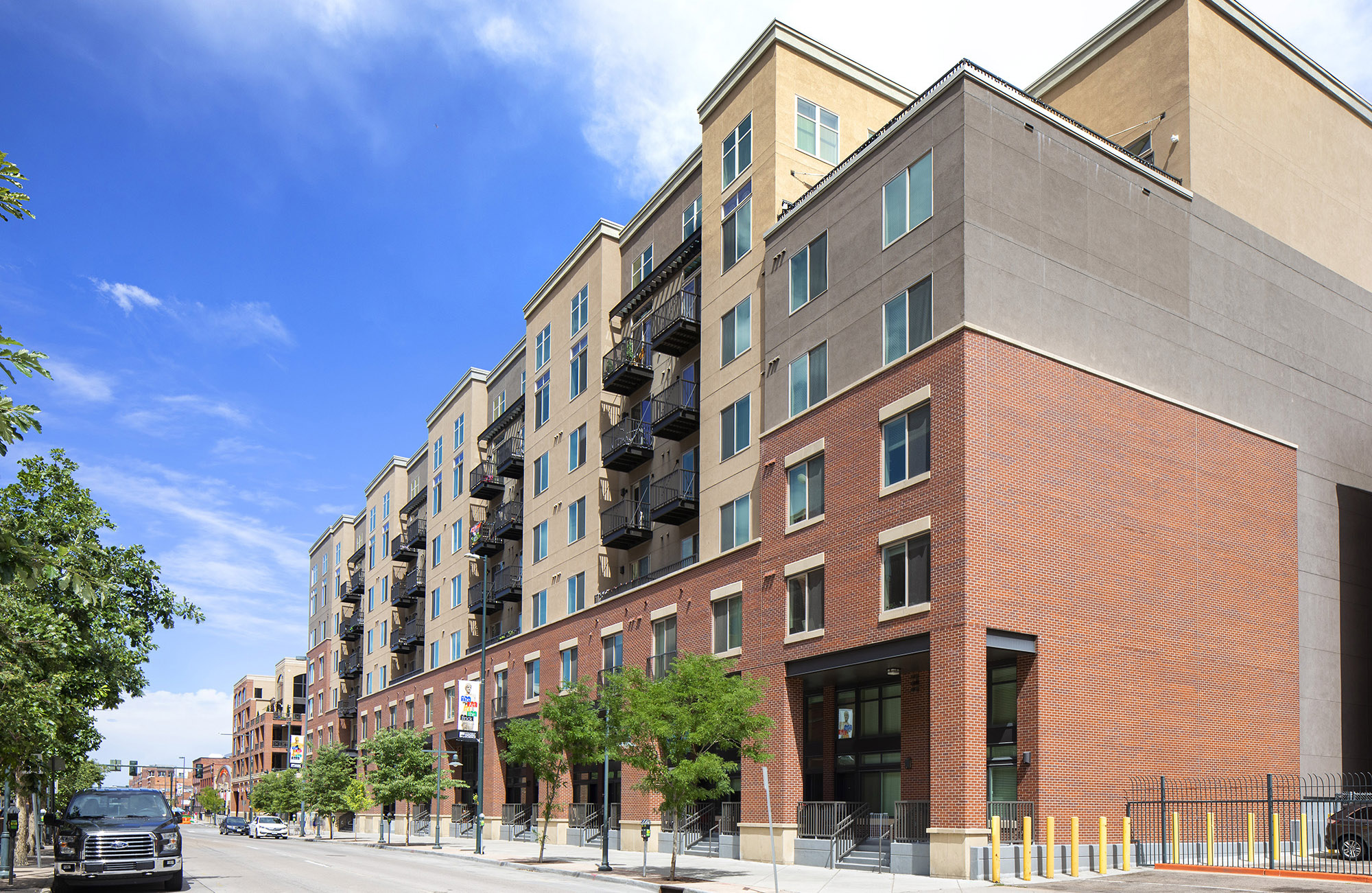 exterior view of Battery Apartment building from Blake Street