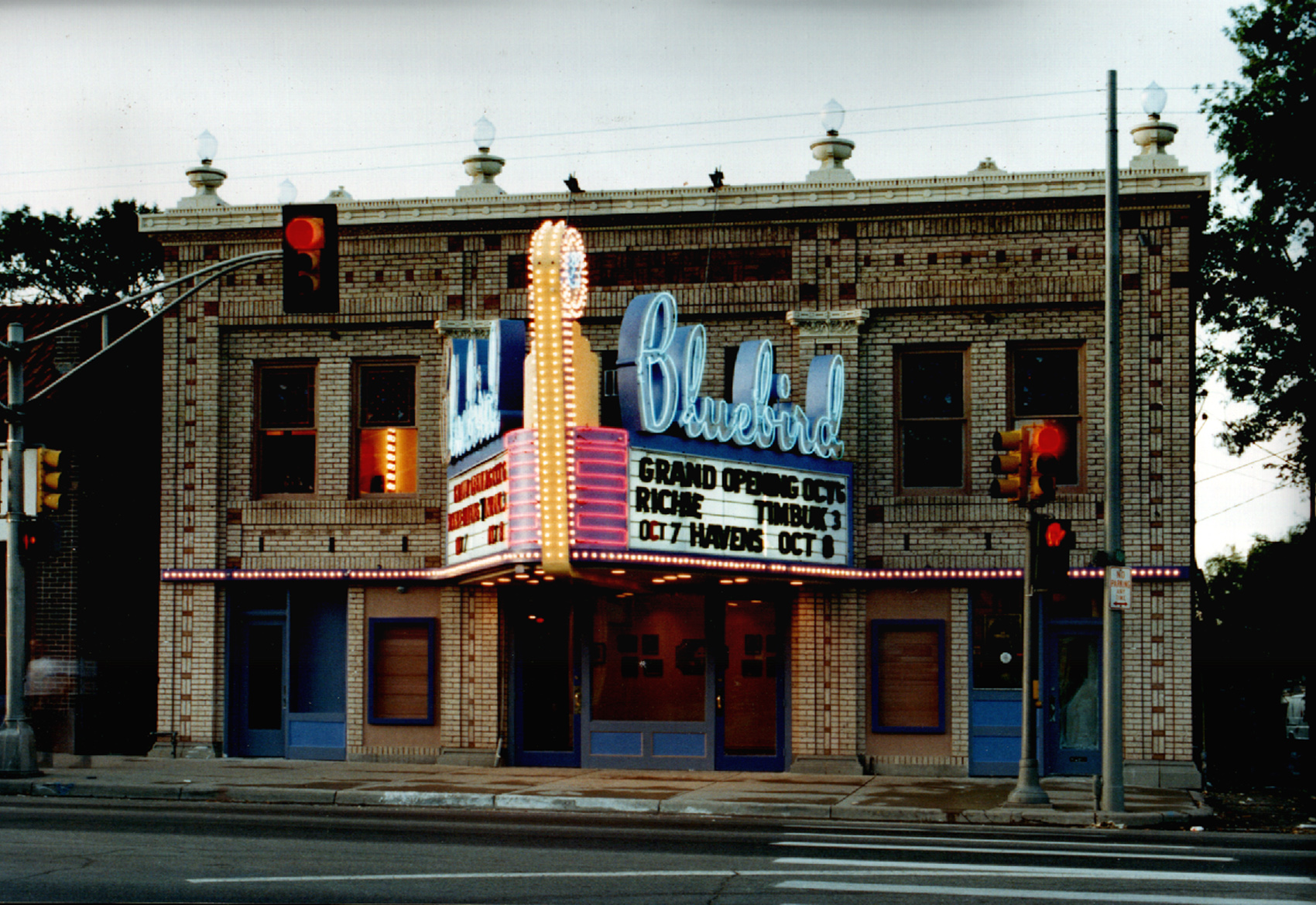 Facade of Bluebird theatre on Colfax and Marquee signage