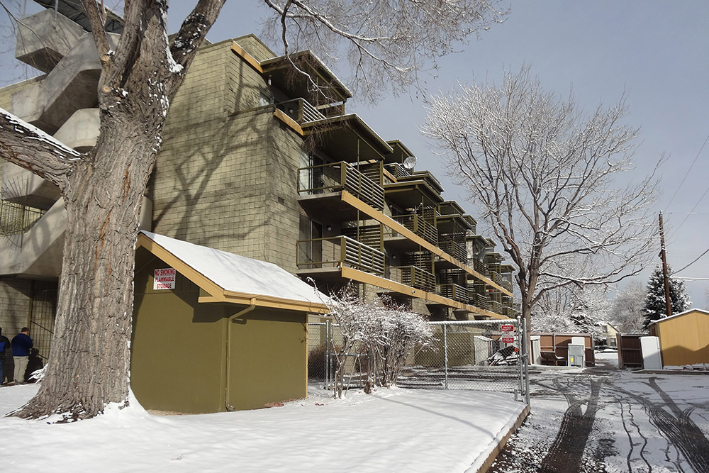 balconies exterior facade of 4 storey building