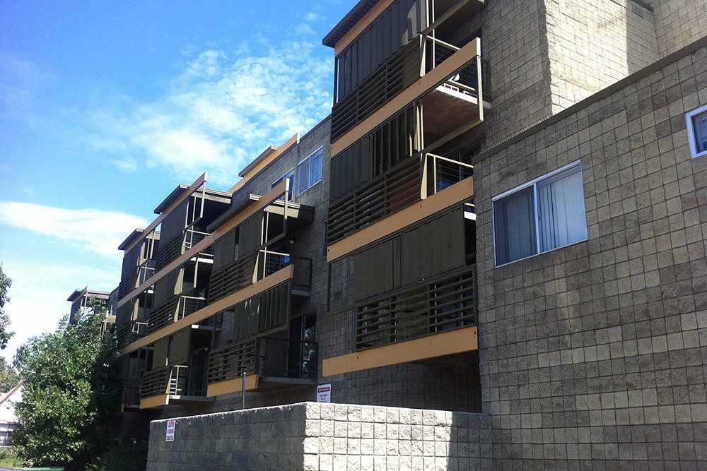 Exterior facade with balconies