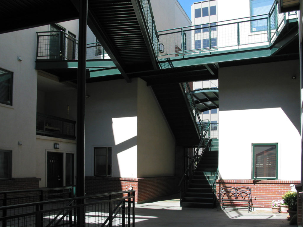 Phot of courtyard at Clarkson Lofts