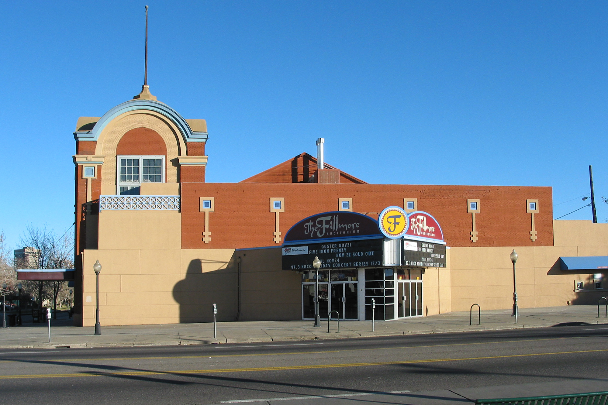Facade view of Filmore Auditorium on Colfax Avenue