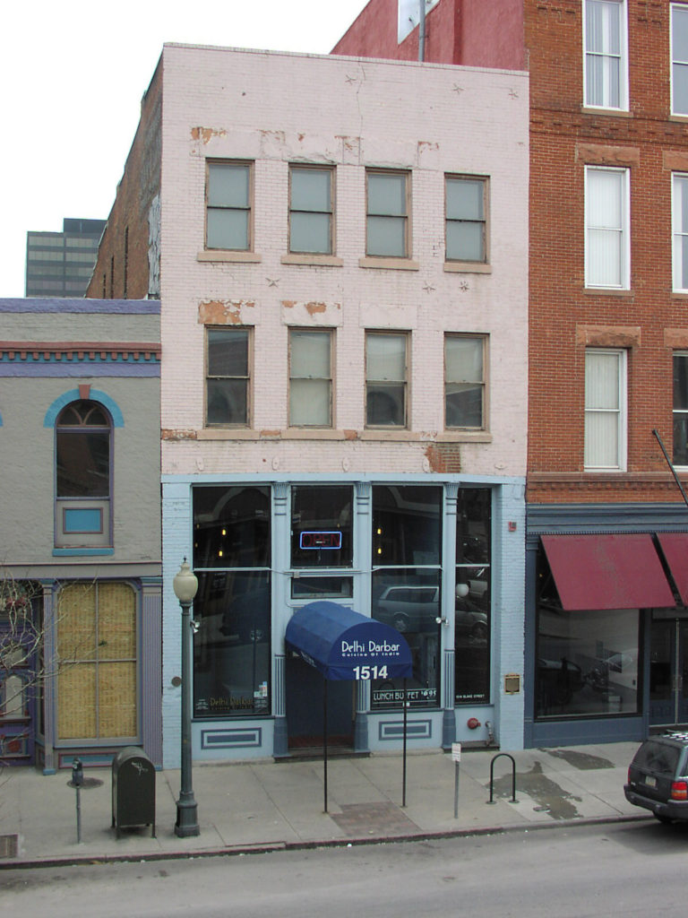 Photo of facade of india house restaurant on blake street before renovation