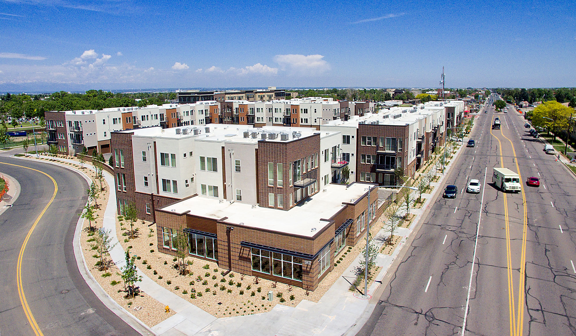 birds eye view of teh community at lumien fitzsimmons