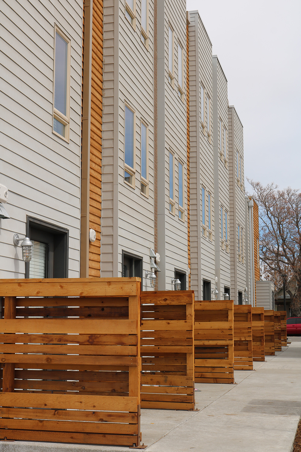 back porches with fences at mariposa townhomes