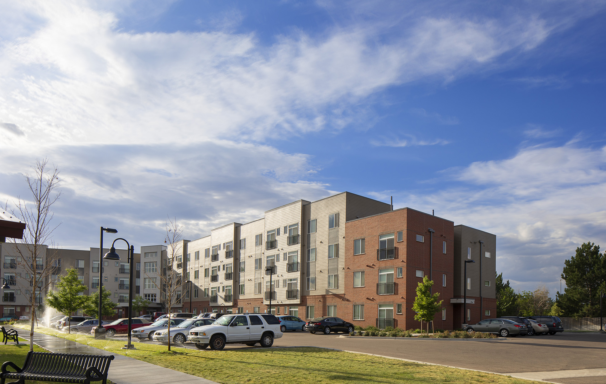 exterior 4 storey building corner view