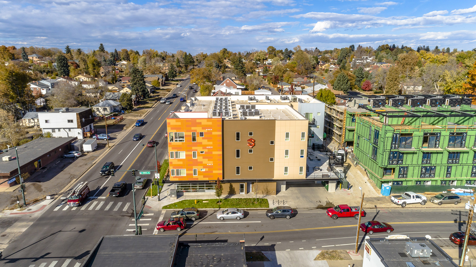 south facing facade of sloHi flats