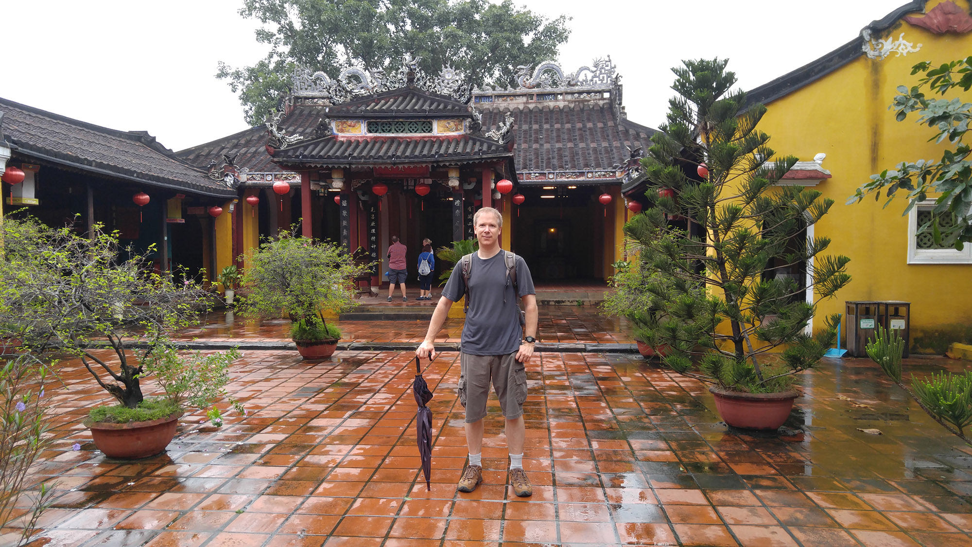 Alan in a courtyard space in Hoi An Vietnam