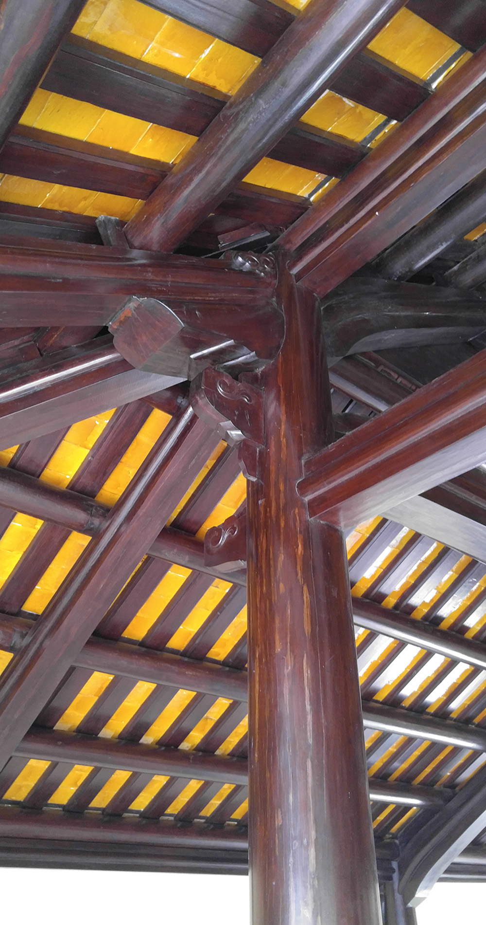 Wood Truss, beam and column detail from Hanoi, Vietnam