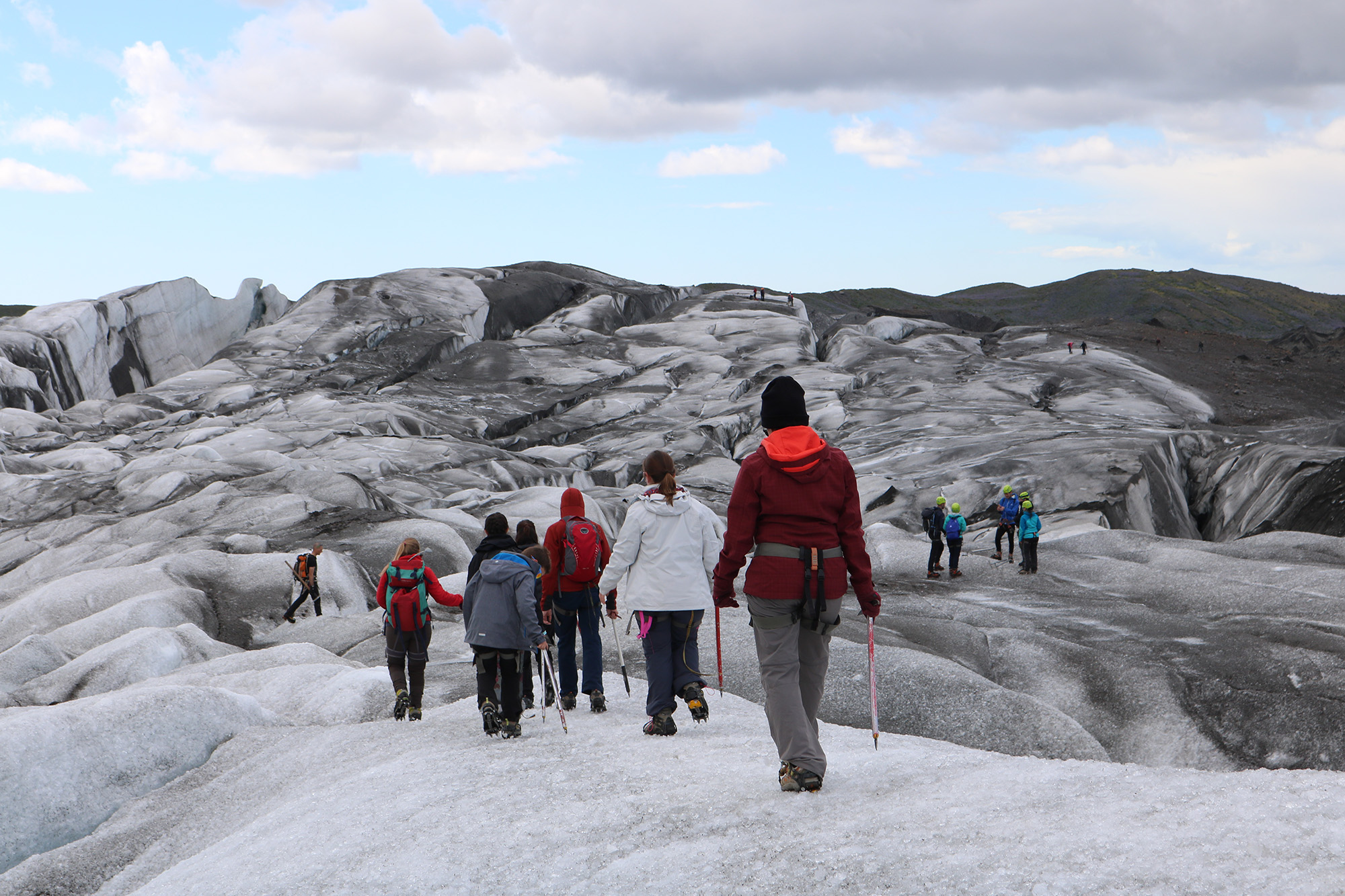 photo of jeru hiking on a glacier